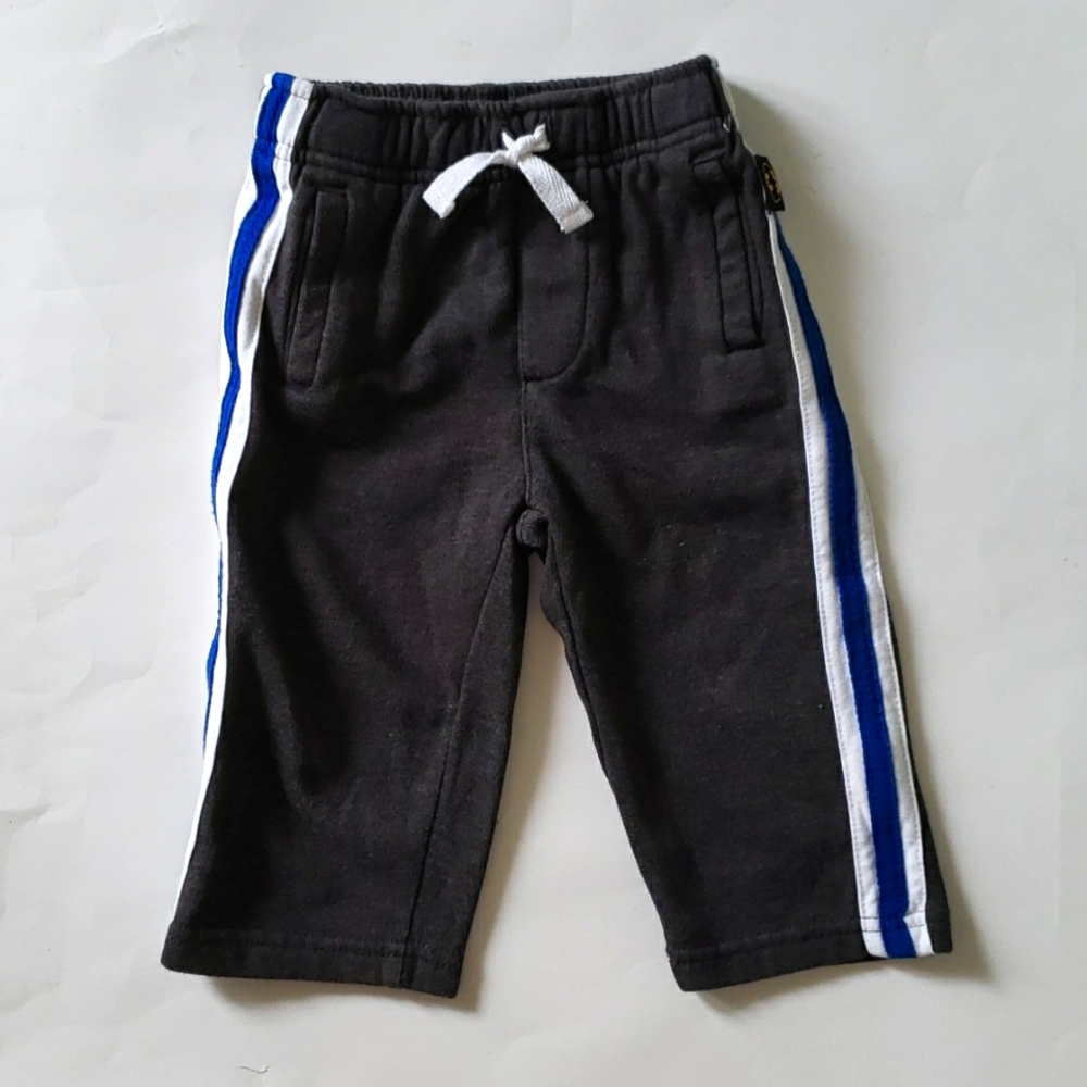 DC Comics Baby Boys' Batman Athletic Sweatpants Gray White Blue Stripe